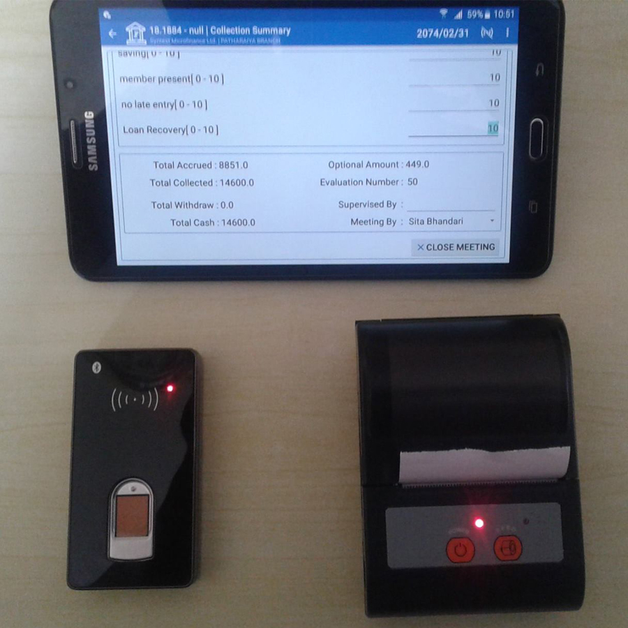 Bluetooth Live Finger Scanning integrated with Bluetooth Printer and Android tablet